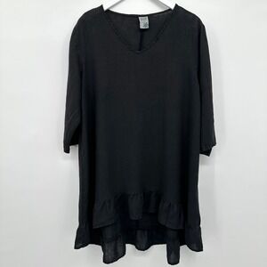 Match Point Tunic‎ Top Shirt Size Medium Linen Lagenlook Minimalist Whimsical